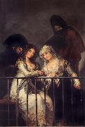 Francisco de goya y Lucientes Majas on a Balcony Sweden oil painting reproduction